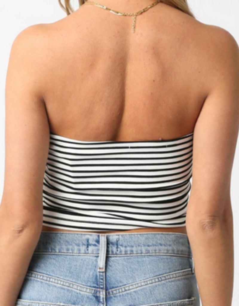 Black and White Stripe Tube Top