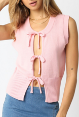 Front Tie up Knit Sweater Vest
