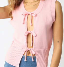 Front Tie up Knit Sweater Vest