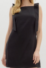 Simple Bow Black Dress