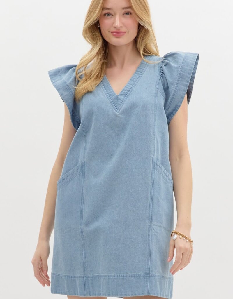 Light Denim Pocket Dress