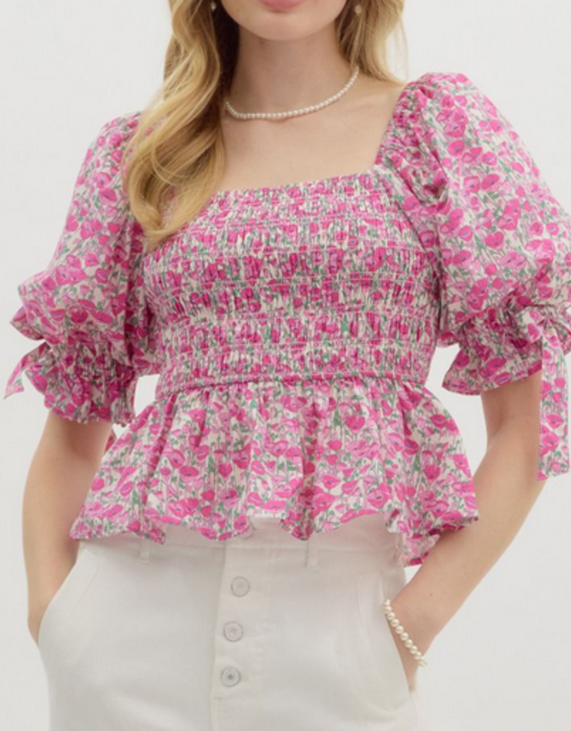 Pinky Floral Top