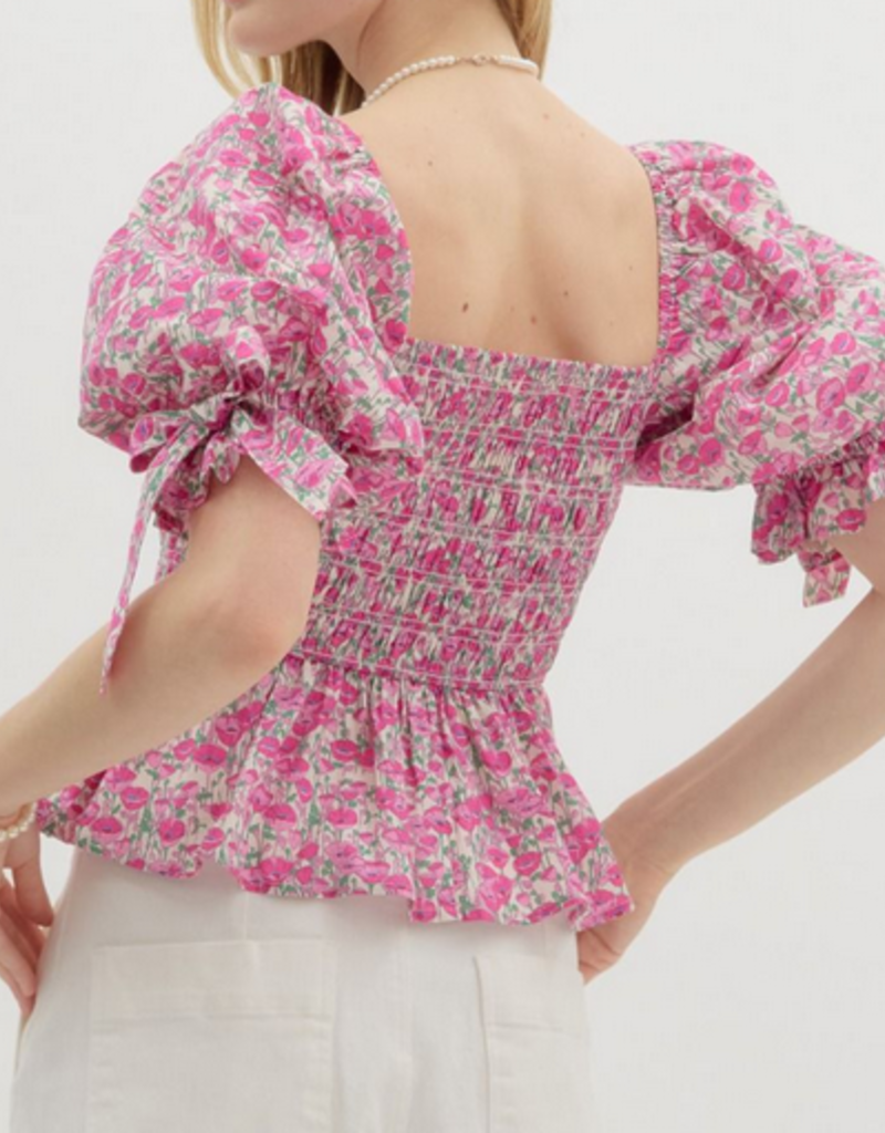 Pinky Floral Top