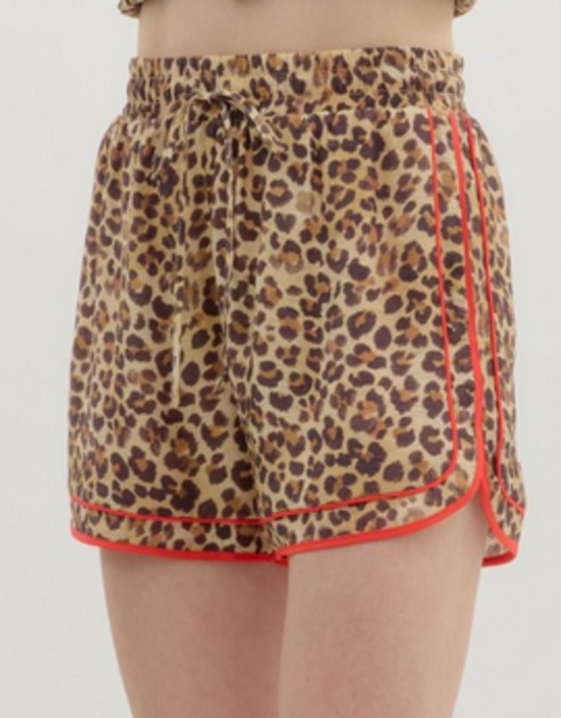 Leopard Drawstring Shorts