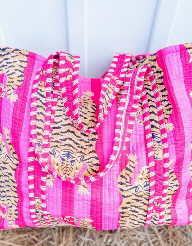 Pink Eye of the Tiger Tote Bag