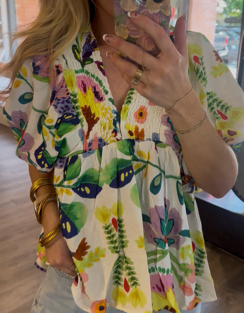 Lemon Floral Top