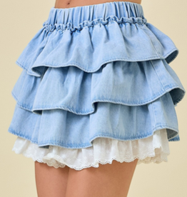 Mulit Tiered Denim Shirt