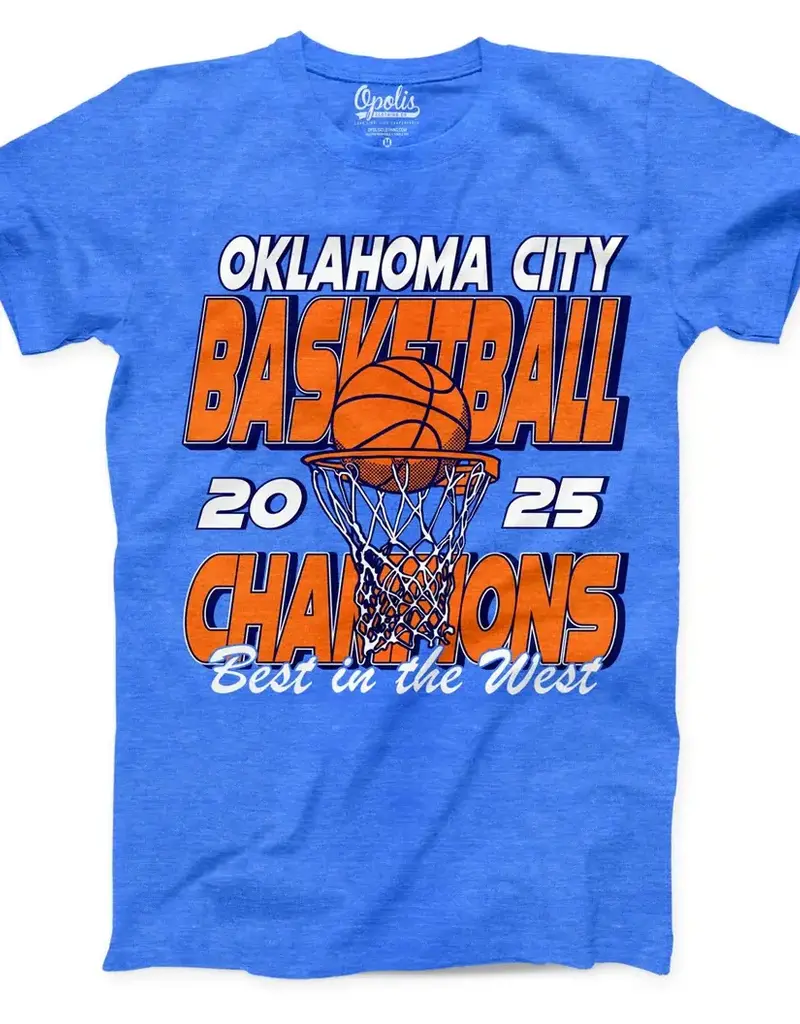 OKC Basketball Champs Tee-Blue