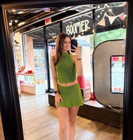 Vintage Green Knit Skort Set