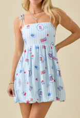Striped Americana Bubble Hem Dress