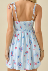 Striped Americana Bubble Hem Dress