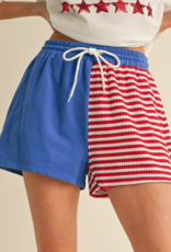 Red, White, and Blue Knit Shorts