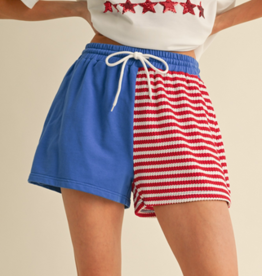 Red, White, and Blue Knit Shorts