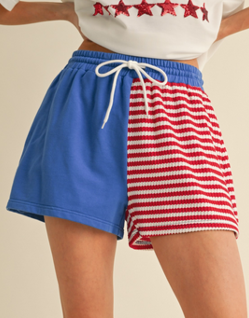 Red, White, and Blue Knit Shorts