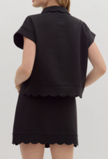 Black Scalloped Skort Set