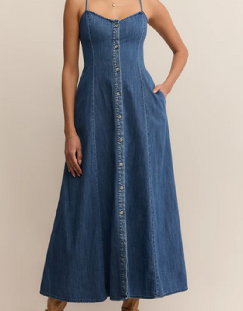 Angel Eyes Denim Midi Dress