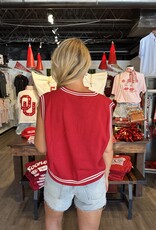 QOS Striped Cuff Sweater Vest