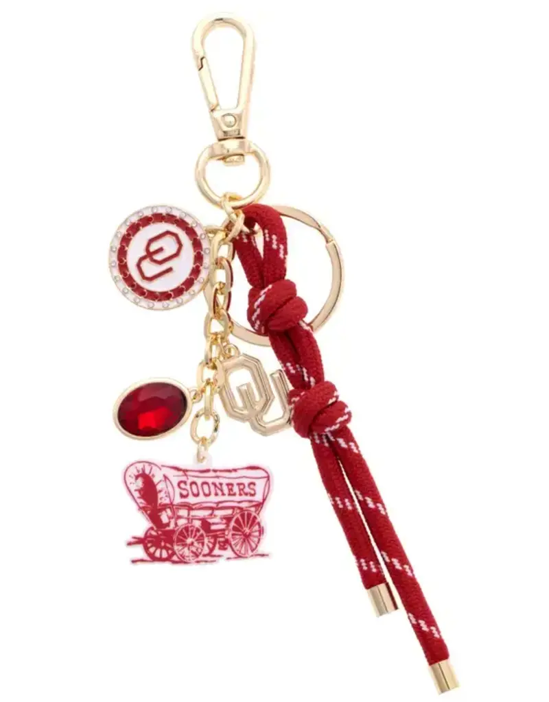 Oklahoma Sooners Cluster Bag Charm in Crimson