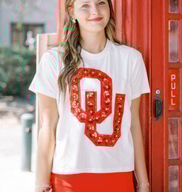 QOS Sequin Flower OU Tee