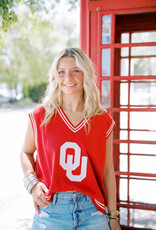QOS Striped Cuff Sweater Vest