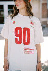 Off White Thrifted OU Sooners Crest Stamp Tee