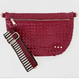 Inspired Woven Bum  Bag Sangria Red