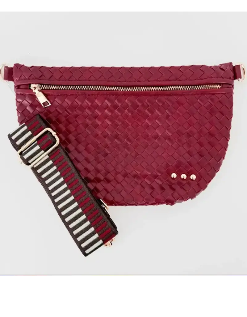 Inspired Woven Bum  Bag Sangria Red
