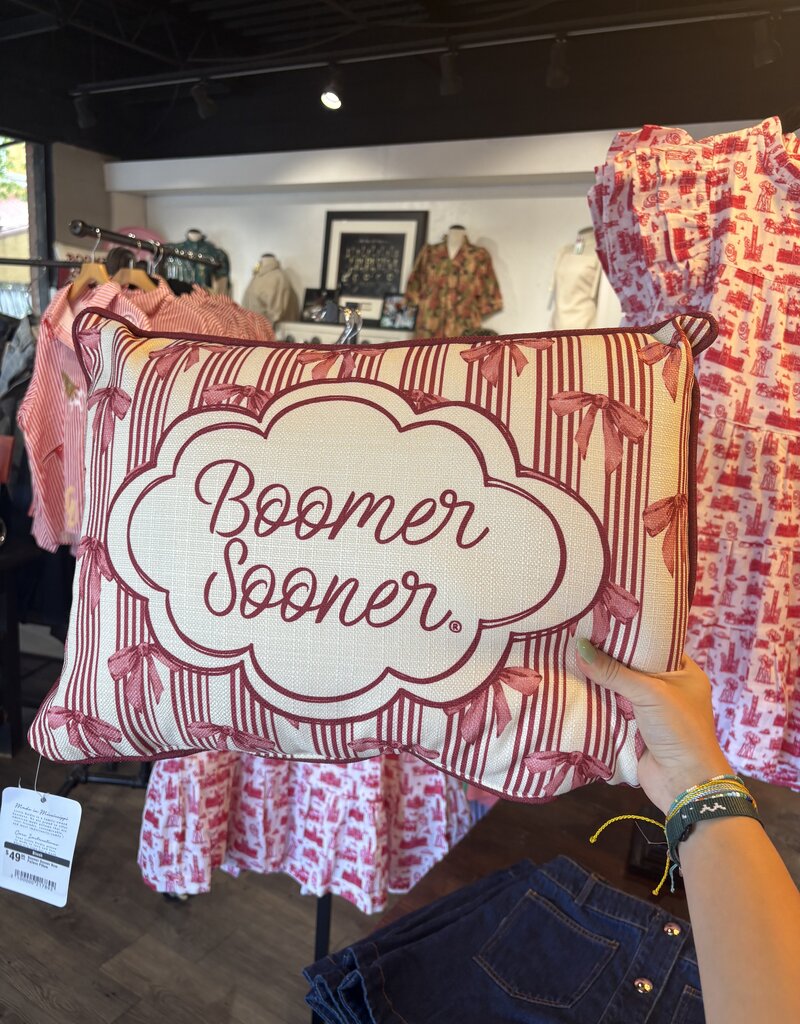 Boomer Sooner Bow Pattern Pillow