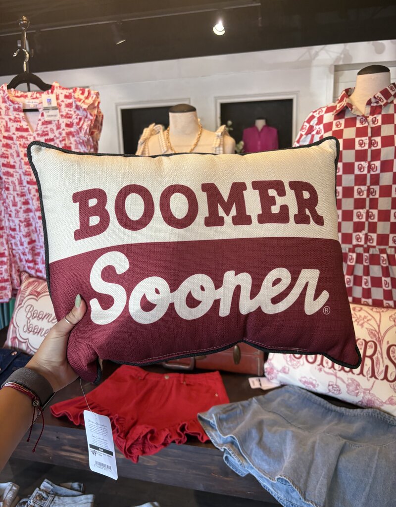 Boomer Sooner Halftone Pillow