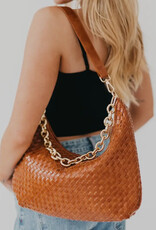 Sienna Slouchy Woven Shoulder Bag Brown