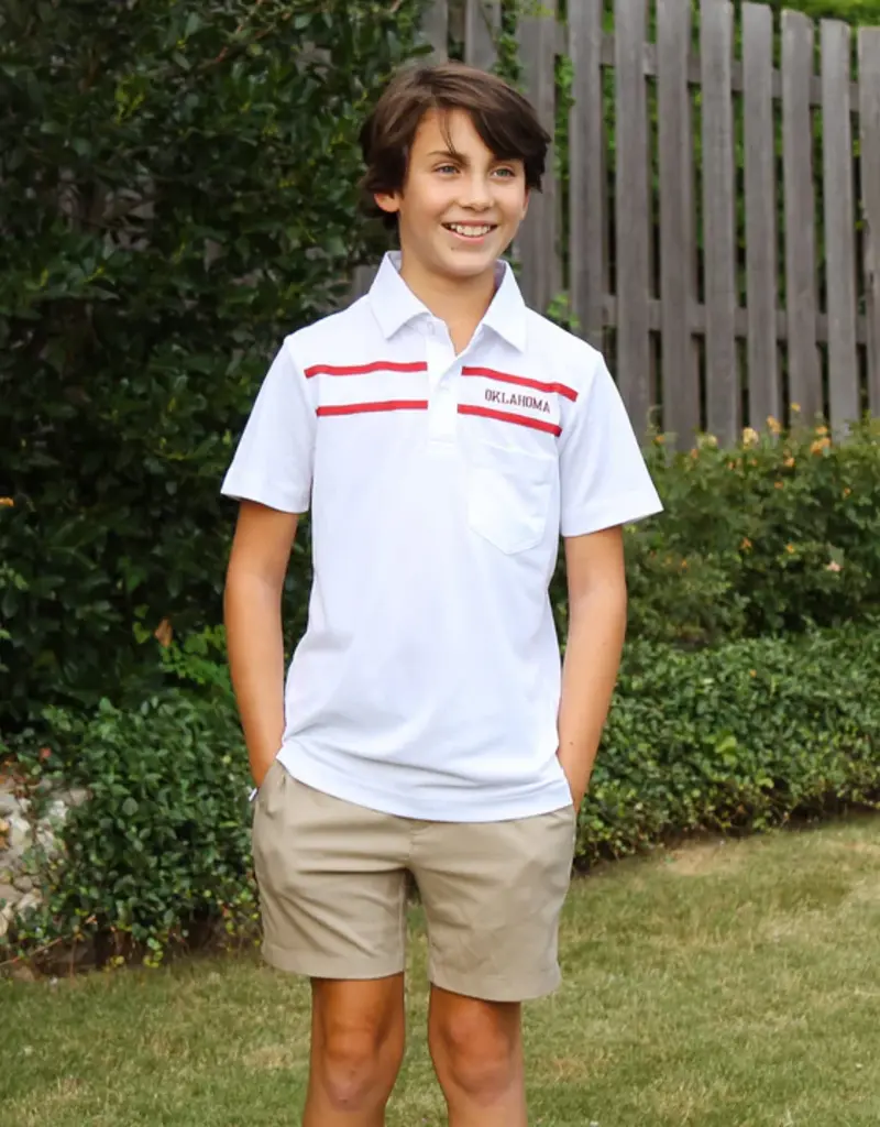 YOUTH Red and West 1985 OU Coaches Polo