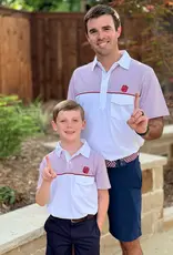 YOUTH Disco Logo Polo White w/ Crimson Striping