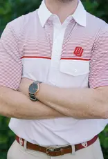 Disco Logo Polo White w/ Crimson Striping