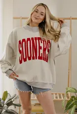 Oklahoma Sooners Tall Boy Gray Mock Neck Reversible Sweatshirt