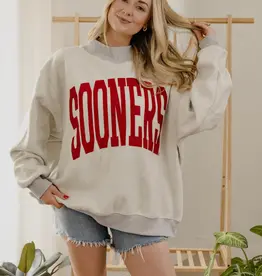 Oklahoma Sooners Tall Boy Gray Mock Neck Reversible Sweatshirt