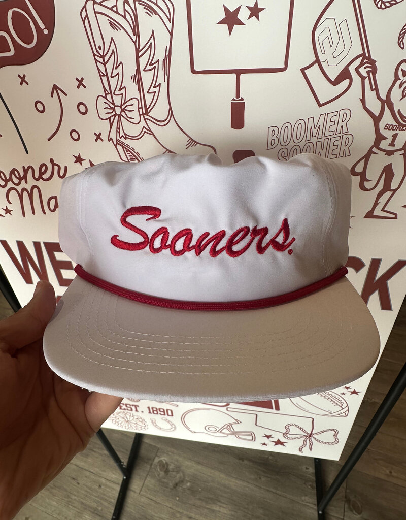 Sooners White Flat Hat