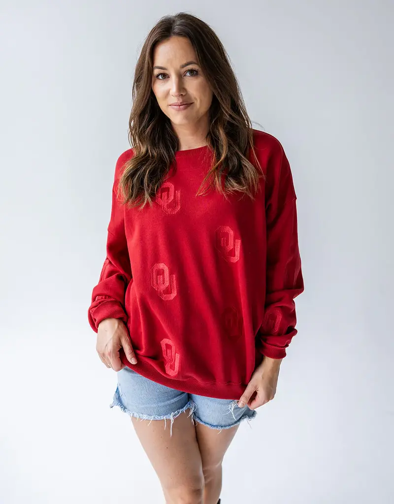 OU Logo Repeating Sweatshirt