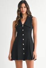 Black Peter Pan Collar Mini Dress