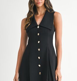 Black Peter Pan Collar Mini Dress