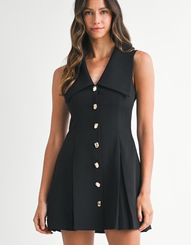 Black Peter Pan Collar Mini Dress