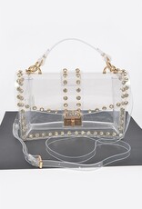 Rhinestone Studded Clear Crossbody Bag