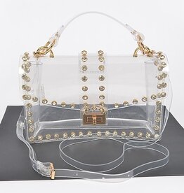 Rhinestone Studded Clear Crossbody Bag