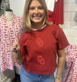 OU Stitch Crimson Tee