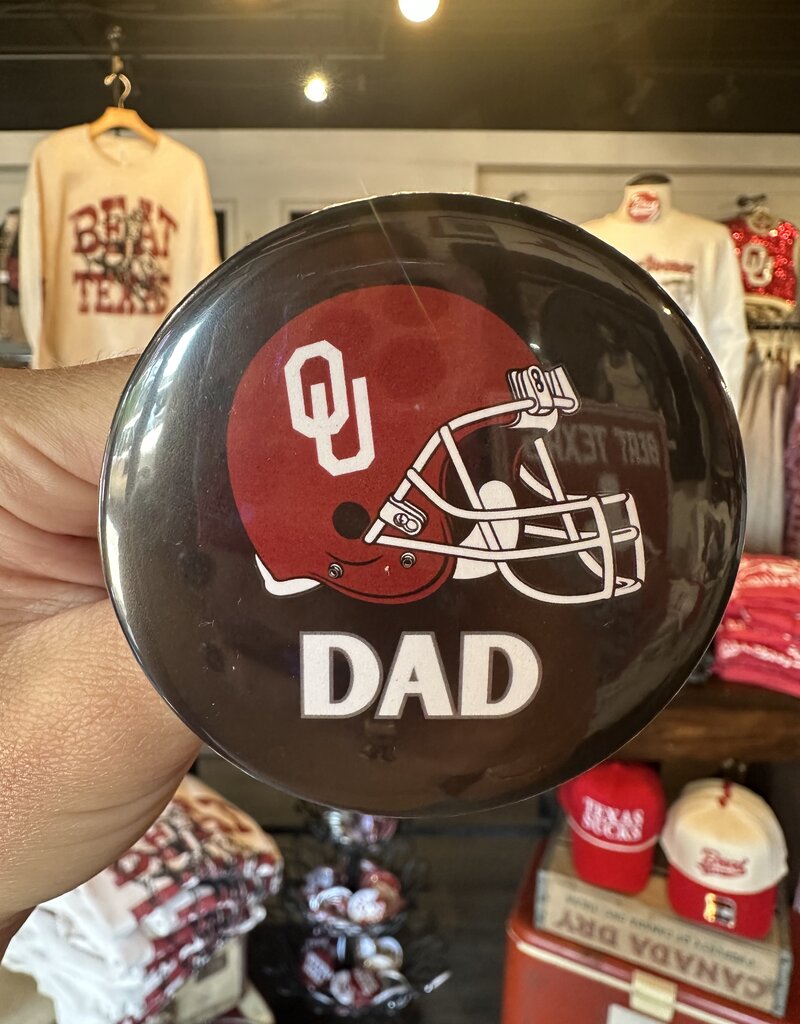 ! OU Helmet Dad Button