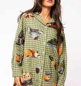 QOS Green Plaid Thanksgiving Dress