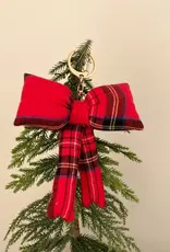 Red Tartan Bow Charm