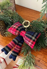 Navy Tartan Bow Charm