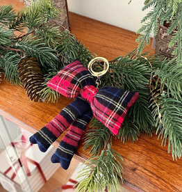 Navy Tartan Bow Charm
