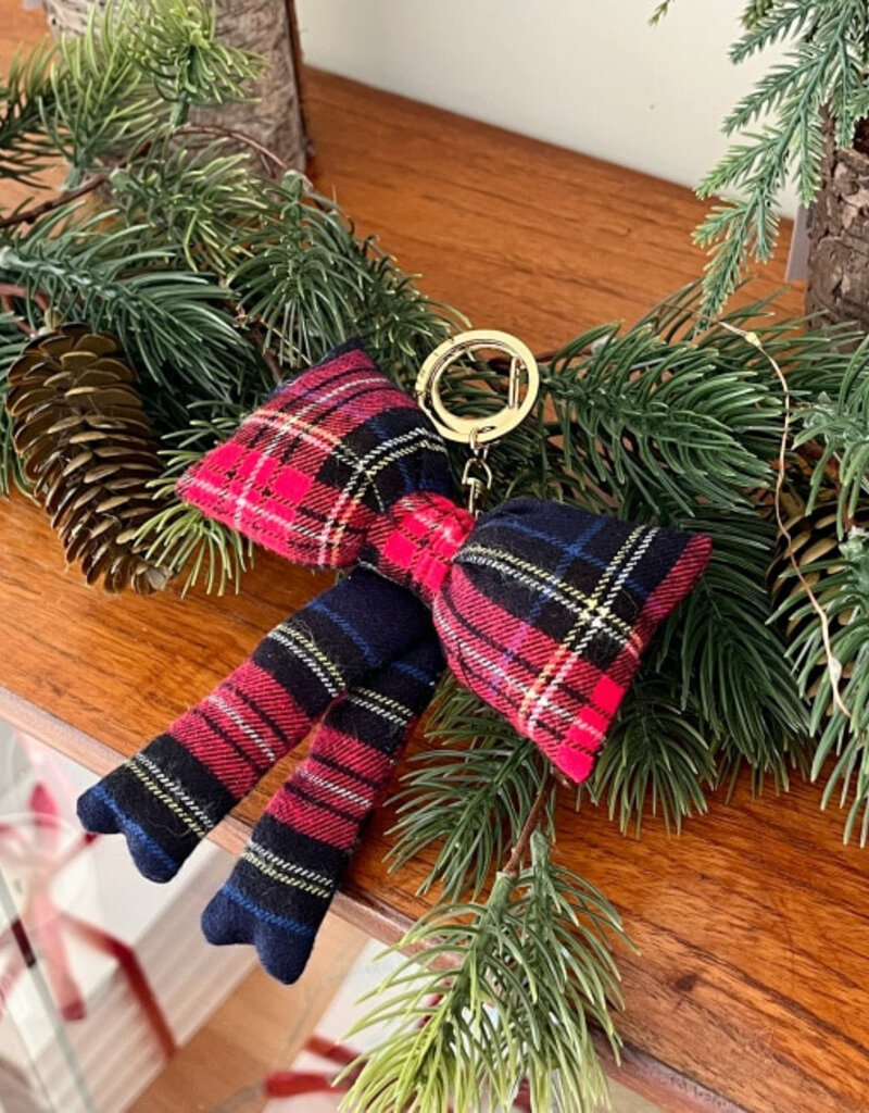 Navy Tartan Bow Charm