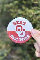 ! Beat Ole Miss Red and White Button